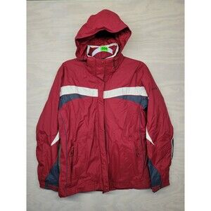 Columbia Women's SZ Medium Jacket Hooded Interchange Waterproof Red Outdoor Core